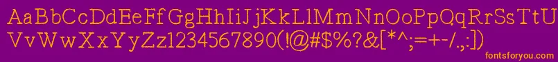 TypistsPseudonym Font – Orange Fonts on Purple Background