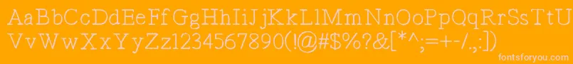 TypistsPseudonym Font – Pink Fonts on Orange Background