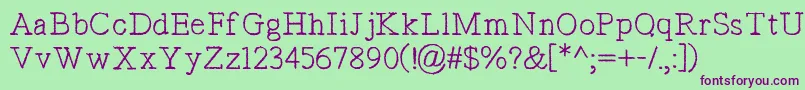TypistsPseudonym Font – Purple Fonts on Green Background