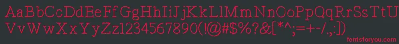 TypistsPseudonym Font – Red Fonts on Black Background
