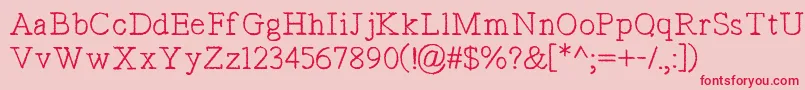 TypistsPseudonym Font – Red Fonts on Pink Background