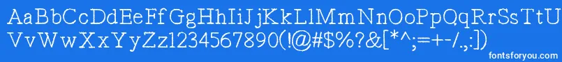 TypistsPseudonym Font – White Fonts on Blue Background
