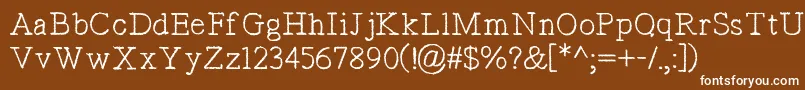 TypistsPseudonym Font – White Fonts on Brown Background