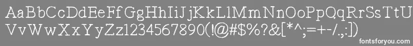 フォントTypistsPseudonym – 灰色の背景に白い文字