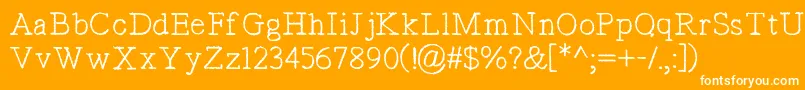 TypistsPseudonym Font – White Fonts on Orange Background