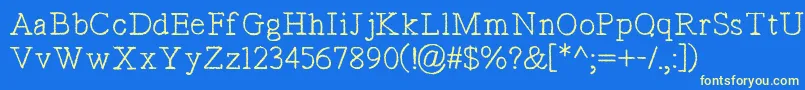 TypistsPseudonym Font – Yellow Fonts on Blue Background