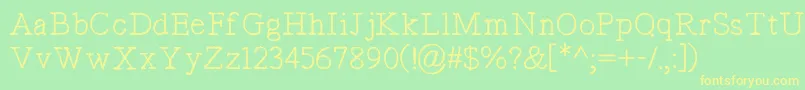 TypistsPseudonym Font – Yellow Fonts on Green Background