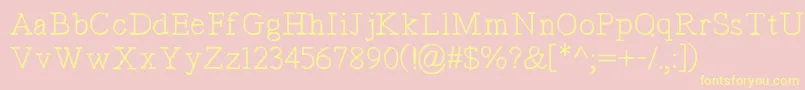 TypistsPseudonym Font – Yellow Fonts on Pink Background
