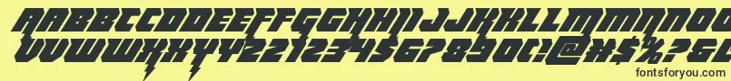 フォントThundertitanital – 黒い文字の黄色い背景