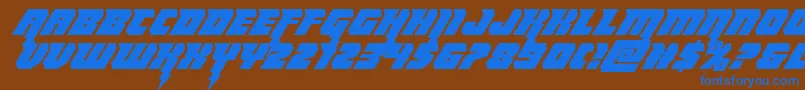 Thundertitanital Font – Blue Fonts on Brown Background