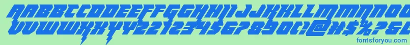 Thundertitanital Font – Blue Fonts on Green Background
