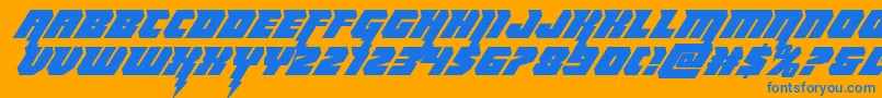 Thundertitanital Font – Blue Fonts on Orange Background
