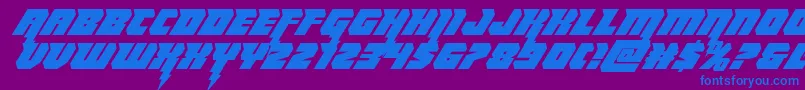 Thundertitanital Font – Blue Fonts on Purple Background