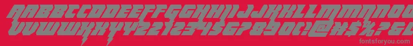 フォントThundertitanital – 赤い背景に灰色の文字