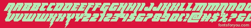フォントThundertitanital – 赤い背景に緑の文字