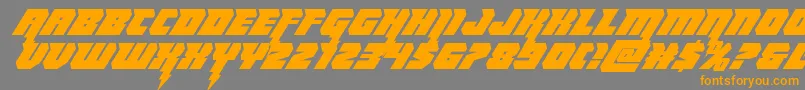 Thundertitanital Font – Orange Fonts on Gray Background