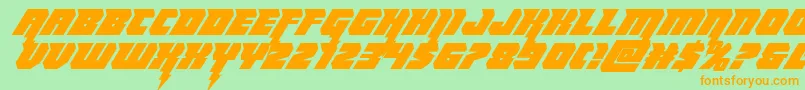 Thundertitanital Font – Orange Fonts on Green Background