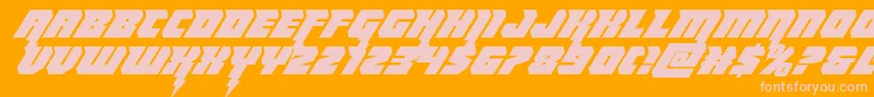 Thundertitanital Font – Pink Fonts on Orange Background