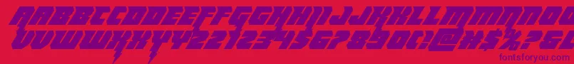 Czcionka Thundertitanital – fioletowe czcionki na czerwonym tle