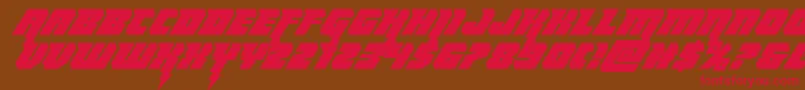 Thundertitanital-Schriftart – Rote Schriften auf braunem Hintergrund