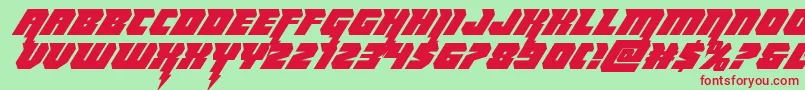 Thundertitanital Font – Red Fonts on Green Background