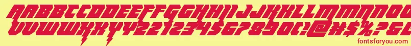 Thundertitanital Font – Red Fonts on Yellow Background