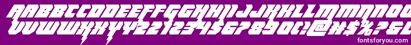 フォントThundertitanital – 紫の背景に白い文字