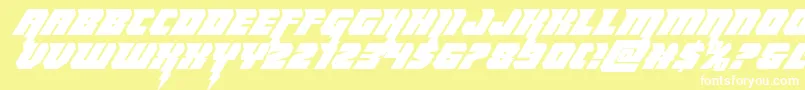 Thundertitanital Font – White Fonts on Yellow Background