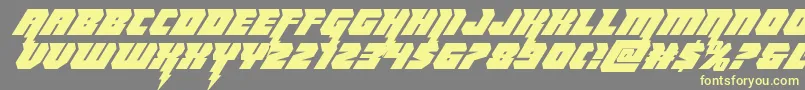 フォントThundertitanital – 黄色のフォント、灰色の背景
