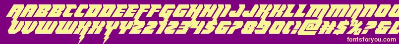 Thundertitanital Font – Yellow Fonts on Purple Background