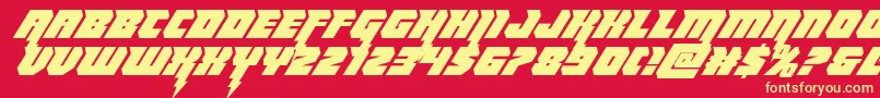 Thundertitanital Font – Yellow Fonts on Red Background