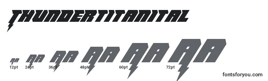 Размеры шрифта Thundertitanital