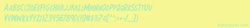 Więcej informacji o czcionce Earthsmightiestital Czcionka Earthsmightiestital – zielone czcionki na żółtym tle