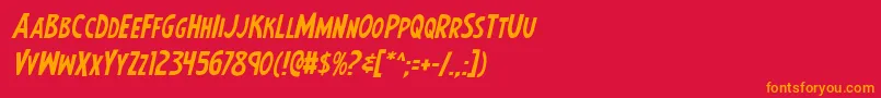 Earthsmightiestital Font – Orange Fonts on Red Background