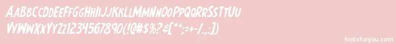 フォントEarthsmightiestital – ピンクの背景に白い文字