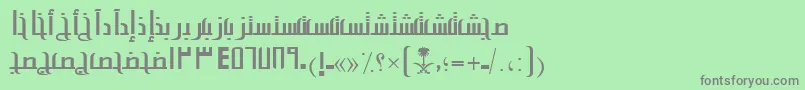 フォントAymAlsalamSUNormal. – 緑の背景に灰色の文字