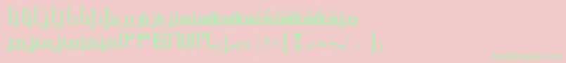 Fonte AymAlsalamSUNormal. – fontes verdes em um fundo rosa