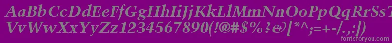 フォントBlackfordSsiBoldItalic – 紫の背景に灰色の文字