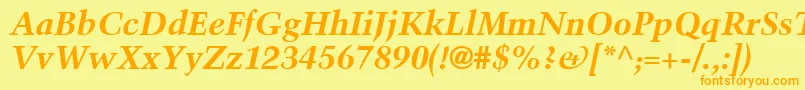 BlackfordSsiBoldItalic Font – Orange Fonts on Yellow Background