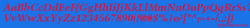 BlackfordSsiBoldItalic Font – Red Fonts on Blue Background