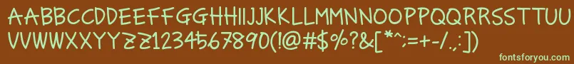 Police ChamomileTeaRg – polices vertes sur fond brun