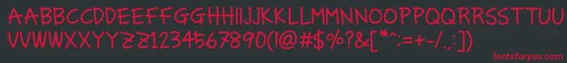 ChamomileTeaRg Font – Red Fonts on Black Background