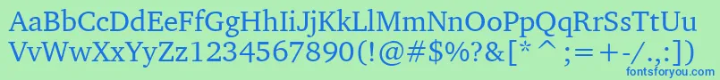 LeedsCyrKoi81Normal Font – Blue Fonts on Green Background