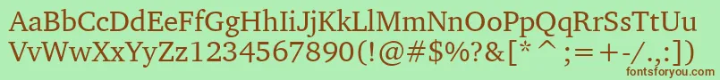 LeedsCyrKoi81Normal Font – Brown Fonts on Green Background