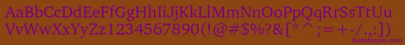 LeedsCyrKoi81Normal Font – Purple Fonts on Brown Background