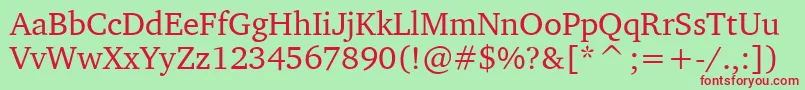 LeedsCyrKoi81Normal Font – Red Fonts on Green Background