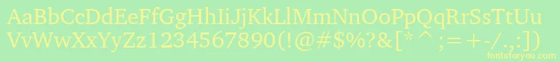Czcionka LeedsCyrKoi81Normal – żółte czcionki na zielonym tle