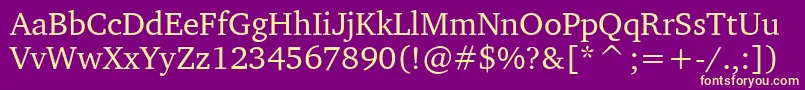 LeedsCyrKoi81Normal Font – Yellow Fonts on Purple Background