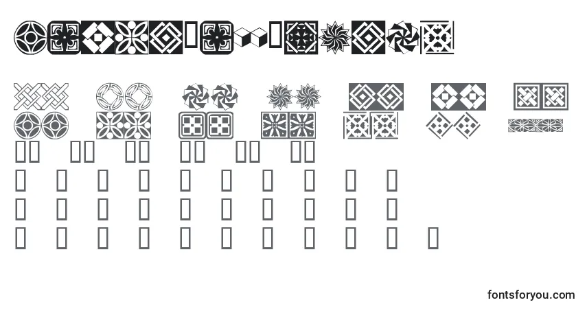 Schriftart KrFleurishDeco – Alphabet, Zahlen, spezielle Symbole