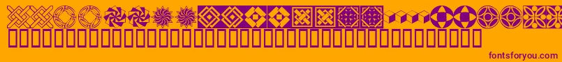 KrFleurishDeco-fontti – violetit fontit oranssilla taustalla